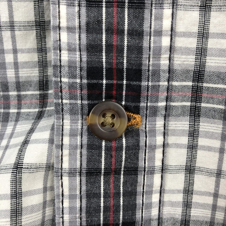 Carhartt RELAXED FIT Check Pattern Button-down Short Sleeve Work Shirt, Men's L size cotton white type Vintage Second Hand