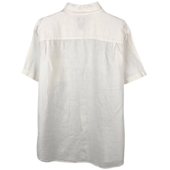 90'S GAP (Old GAP) Short-Sleeve Linen Shirt, Men's Size L (Equivalent), Vintage linen white type Vintage Second Hand