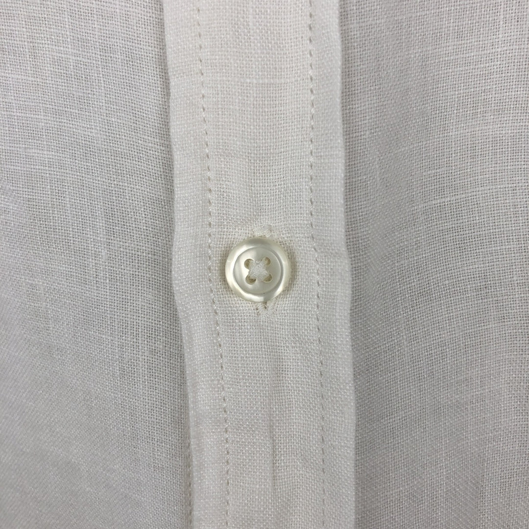 90'S GAP (Old GAP) Short-Sleeve Linen Shirt, Men's Size L (Equivalent), Vintage linen white type Vintage Second Hand