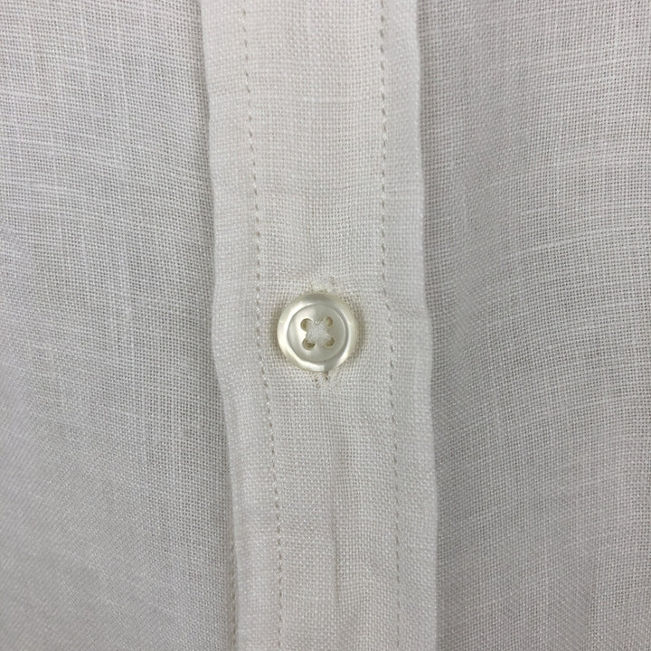 90'S GAP (Old GAP) Short-Sleeve Linen Shirt, Men's Size L (Equivalent), Vintage linen white type Vintage Second Hand