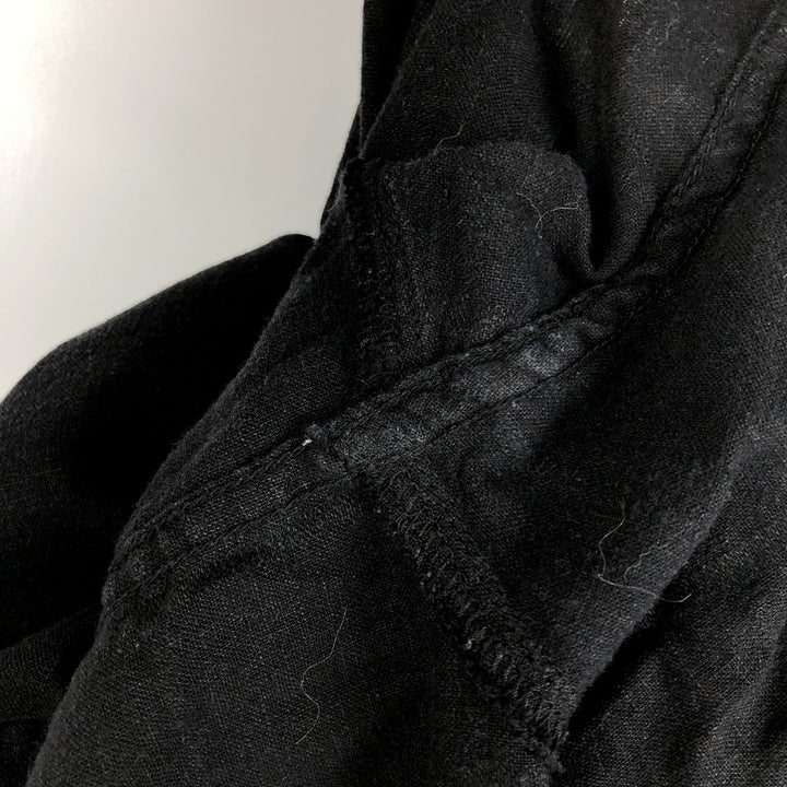 CHERESKIN Check Pattern Short-Sleeve Open Collar Rayon x Linen Shirt, Boxy Shirt, Men's Size M (approx.) linen black type Vintage Second Hand