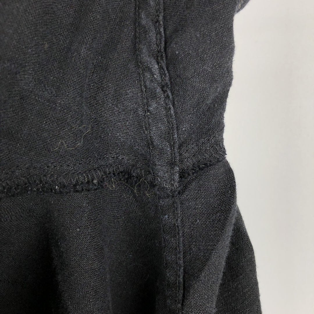 CHERESKIN Check Pattern Short-Sleeve Open Collar Rayon x Linen Shirt, Boxy Shirt, Men's Size M (approx.) linen black type Vintage Second Hand