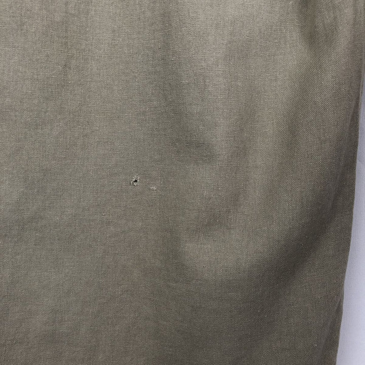 TRUST USA Short-Sleeve Open-Collar Linen x Rayon Box Shirt, Men's Size L (approx.) linen Beige type Vintage Second Hand