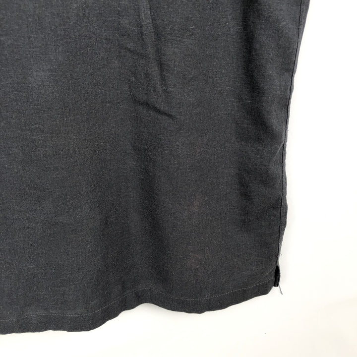 ME SPORT COLLECTION WASHABLE LINEN Short-Sleeve Open Collar Rayon x Linen Shirt, Boxy Shirt, Men's XL Equivalent linen Charcoal Vintage Second Hand