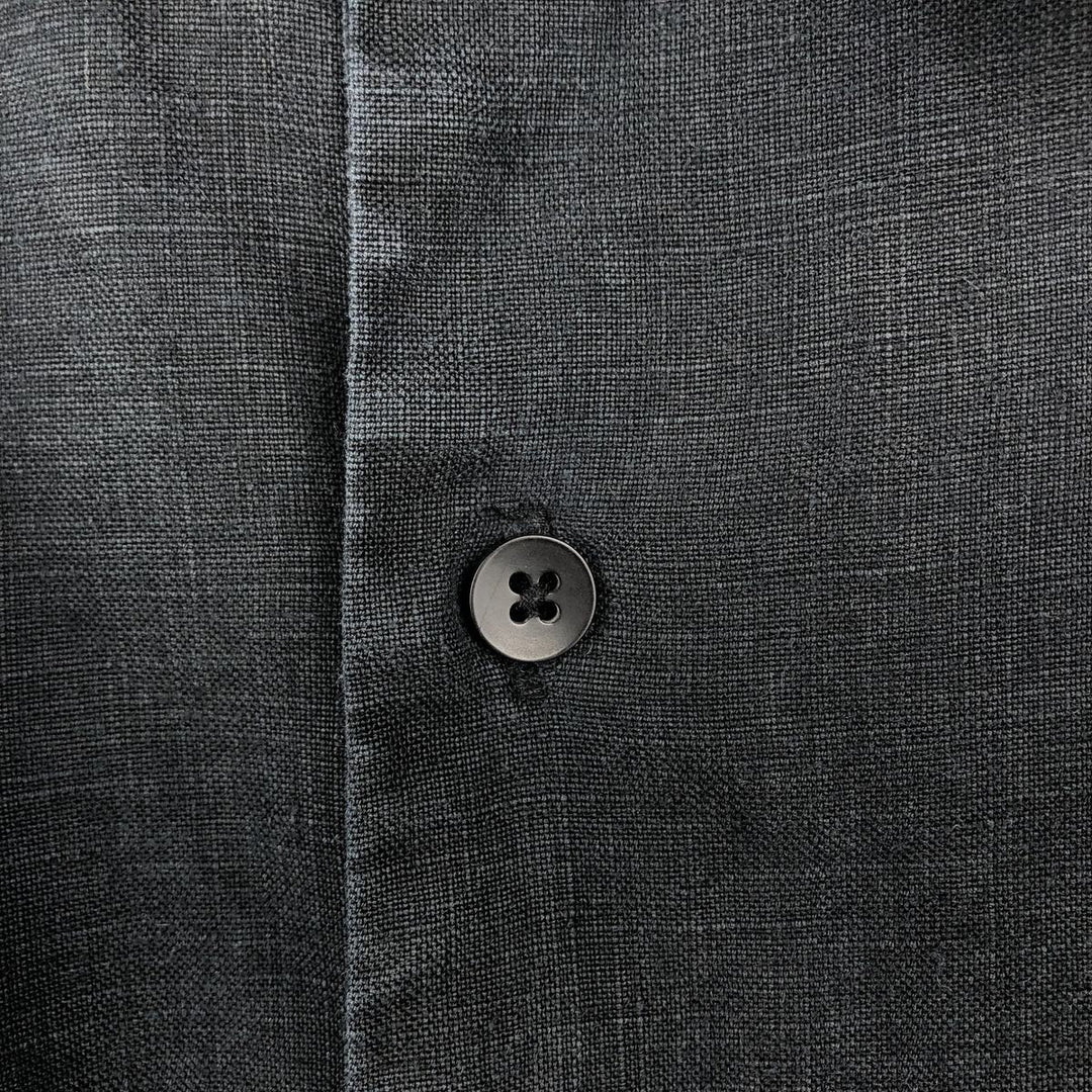 BRUNO SOFT LINEN Short-Sleeve Open-Collar Linen Shirt, Boxy Shirt, Men's XL Equivalent linen black type Vintage Second Hand