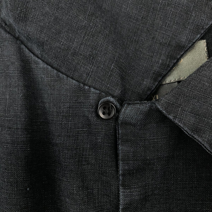 BRUNO SOFT LINEN Short-Sleeve Open-Collar Linen Shirt, Boxy Shirt, Men's XL Equivalent linen black type Vintage Second Hand