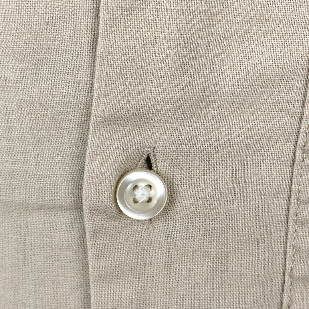 90'S Gap (Old Gap) Short-Sleeve Open-Collar Cotton x Linen Shirt, Boxy Shirt, Men's Size S (Equivalent), Vintage linen Beige type Vintage Second Hand