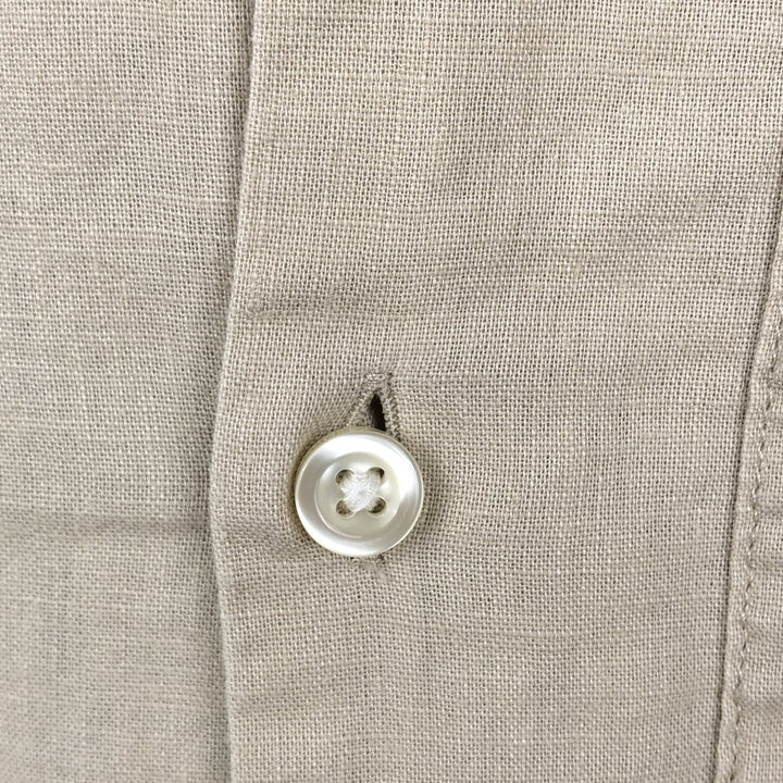 90'S Gap (Old Gap) Short-Sleeve Open-Collar Cotton x Linen Shirt, Boxy Shirt, Men's Size S (Equivalent), Vintage linen Beige type Vintage Second Hand