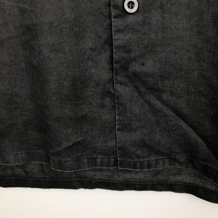 DANIEL ELLISSA Short-Sleeve Open-Collar Linen Shirt, Boxy Shirt, Men's Size XL (approx.) linen black type Vintage Second Hand