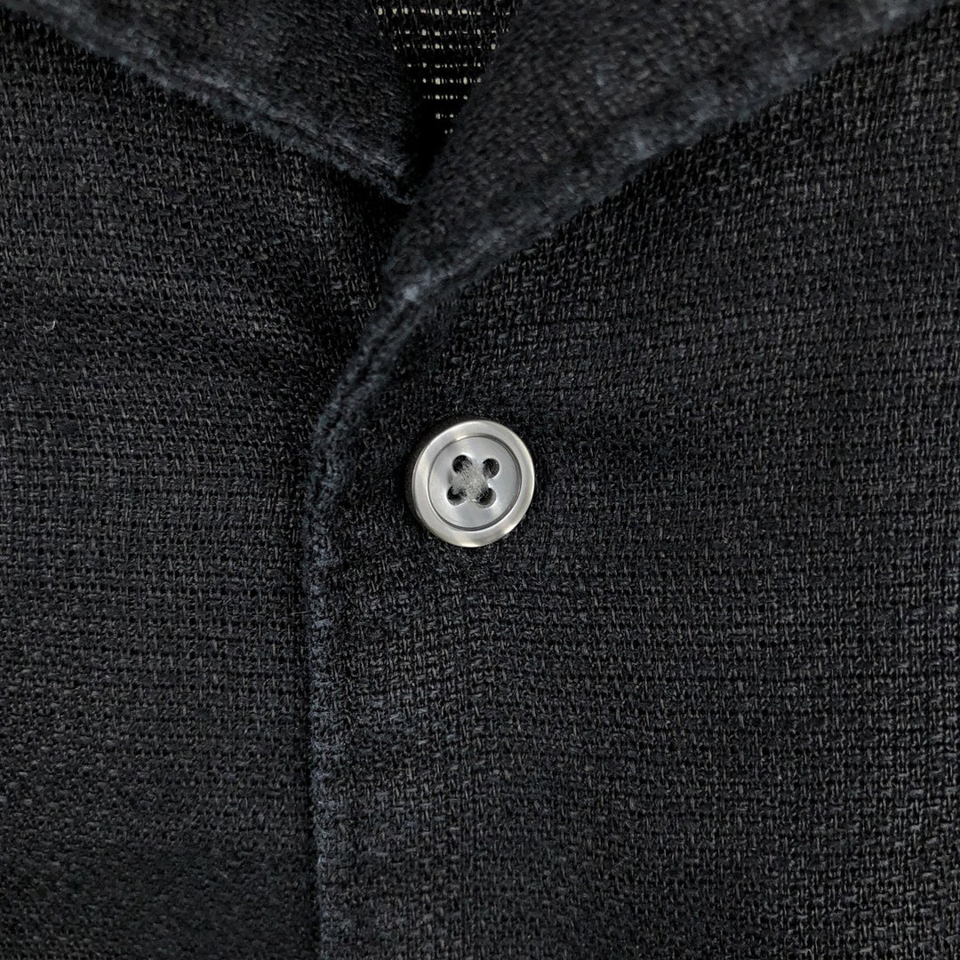 BREAKWATER Short Sleeve Open Collar Linen Shirt, Box Shirt, Men's Size L linen black type Vintage Second Hand