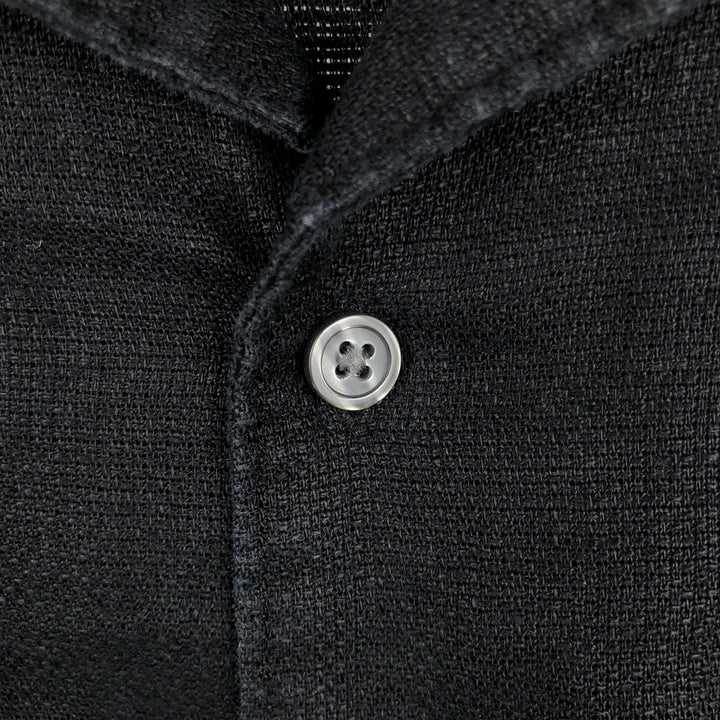 BREAKWATER Short Sleeve Open Collar Linen Shirt, Box Shirt, Men's Size L linen black type Vintage Second Hand