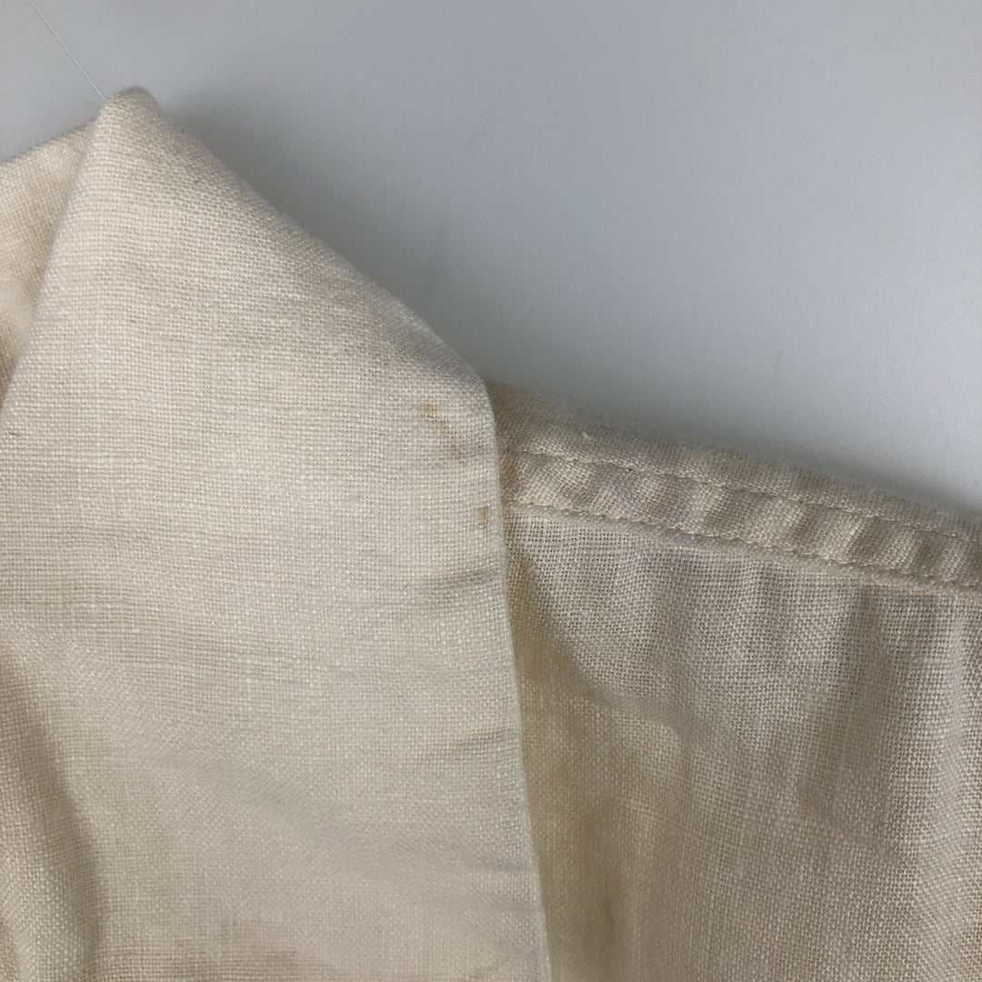 BRUNO Short-Sleeve Open-Collar Linen Shirt, Boxy Shirt, Men's Size XL (approx.) linen pale white type Vintage Second Hand