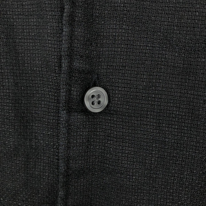 BREAKWATER Short Sleeve Open Collar Linen Shirt, Box Shirt, Men's Size L linen black type Vintage Second Hand