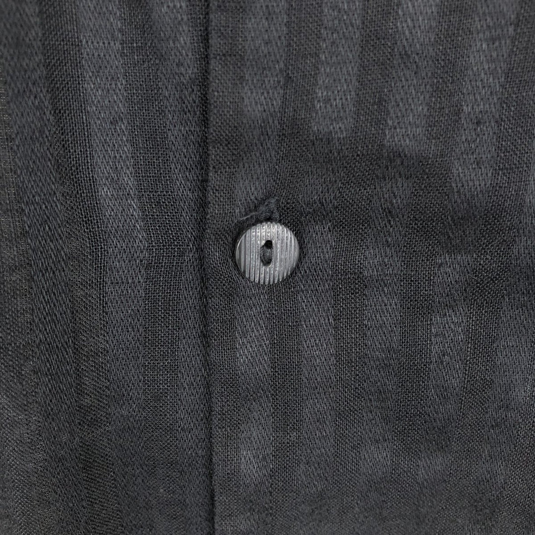 VENTRESCA'S Short-Sleeve Open-Collar Linen Shirt, Boxy Shirt, Men's Size L (approx.) linen black type Vintage Second Hand