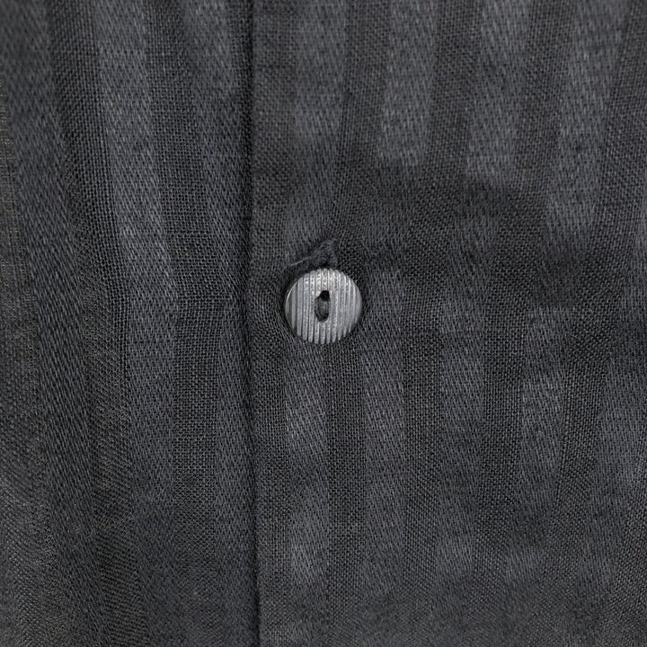 VENTRESCA'S Short-Sleeve Open-Collar Linen Shirt, Boxy Shirt, Men's Size L (approx.) linen black type Vintage Second Hand
