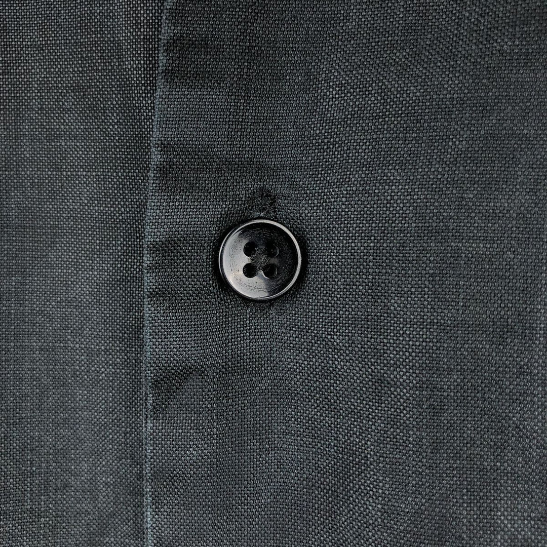 BRUNO Short-Sleeve Open Collar Ramie x Cotton Shirt, Boxy Shirt, Men's Size L (approx.) Lamy black type Vintage Second Hand