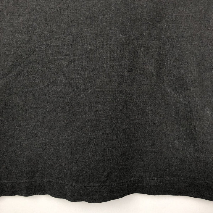 HAGGAR WASHABLE LINEN Linen x Rayon Open Collar Short Sleeve Two-Tone Box Shirt (Men's Size L) linen black type Vintage Second Hand