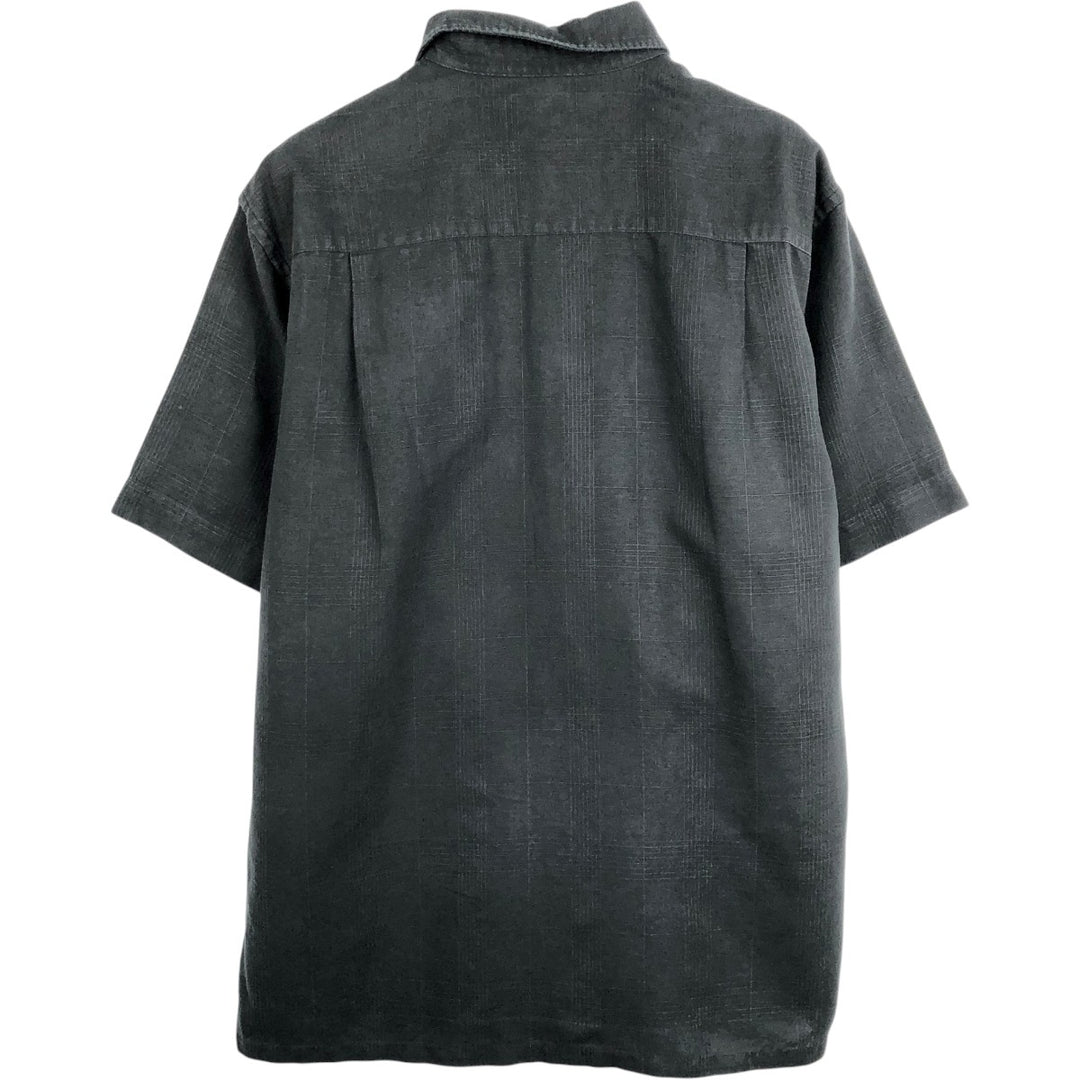 Club Room Short-Sleeve Linen Box Shirt (Men's Size M) linen black type Vintage Second Hand