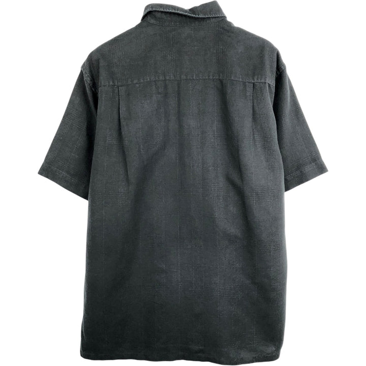 Club Room Short-Sleeve Linen Box Shirt (Men's Size M) linen black type Vintage Second Hand