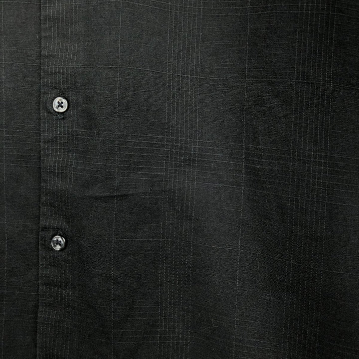 Club Room Short-Sleeve Linen Box Shirt (Men's Size M) linen black type Vintage Second Hand