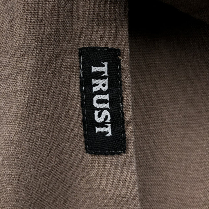 TRUST Short-Sleeve Open-Collar Linen x Rayon Box Shirt, Men's Size L (approx.) linen cheek Vintage Second Hand