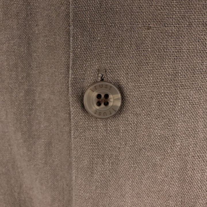 TRUST Short-Sleeve Open-Collar Linen x Rayon Box Shirt, Men's Size L (approx.) linen cheek Vintage Second Hand