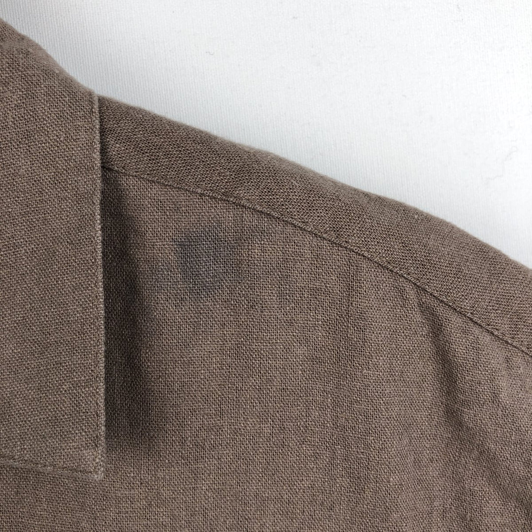 TRUST Short-Sleeve Open-Collar Linen x Rayon Box Shirt, Men's Size L (approx.) linen cheek Vintage Second Hand