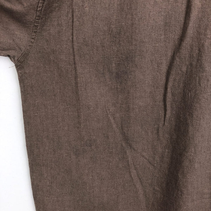 TRUST Short-Sleeve Open-Collar Linen x Rayon Box Shirt, Men's Size L (approx.) linen cheek Vintage Second Hand