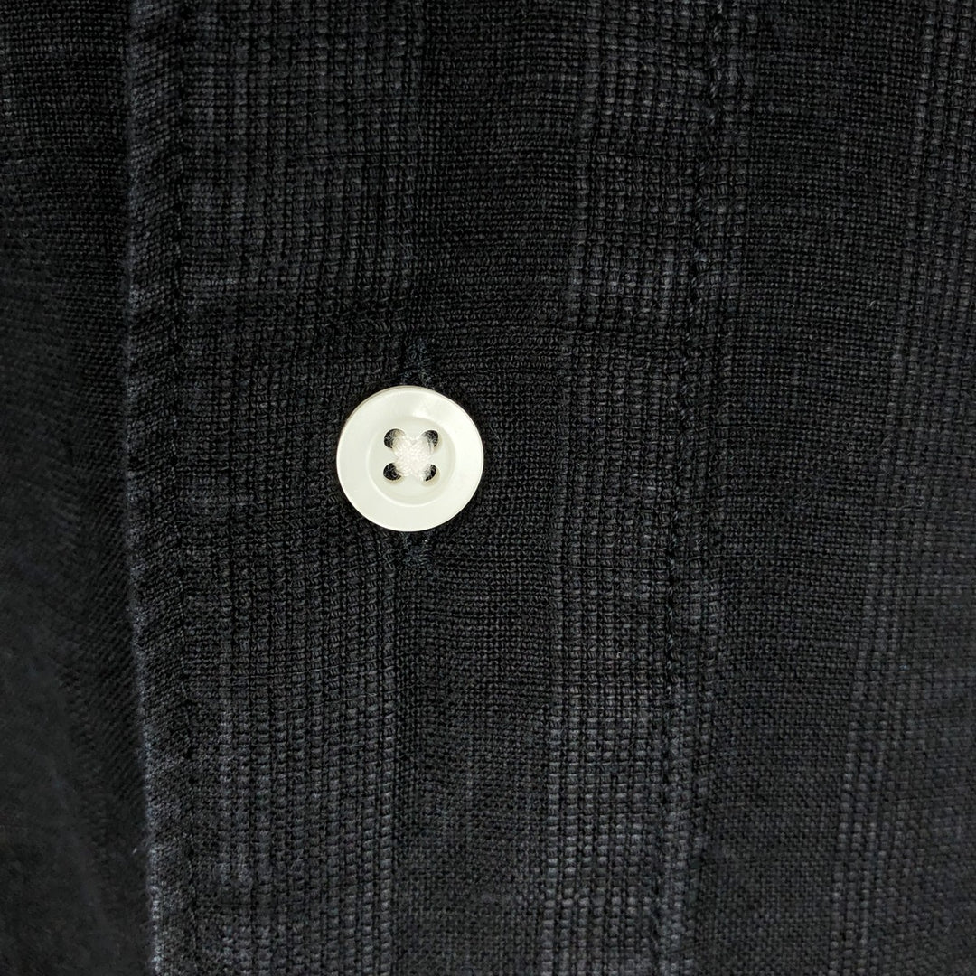 2000'S Banana Republic short-sleeved open-collar linen box shirt, men's size M linen black type Vintage Second Hand