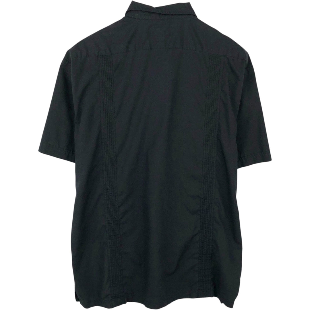 Chic Elegant Short-Sleeve Mexican Shirt, Cuban Shirt, Boxy Shirt, Men's Size XL polyester black type Vintage Second Hand