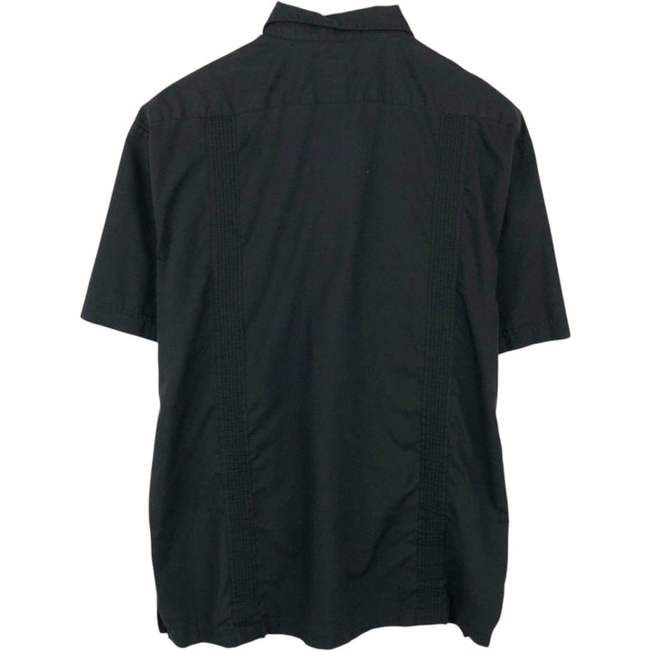 Chic Elegant Short-Sleeve Mexican Shirt, Cuban Shirt, Boxy Shirt, Men's Size XL polyester black type Vintage Second Hand