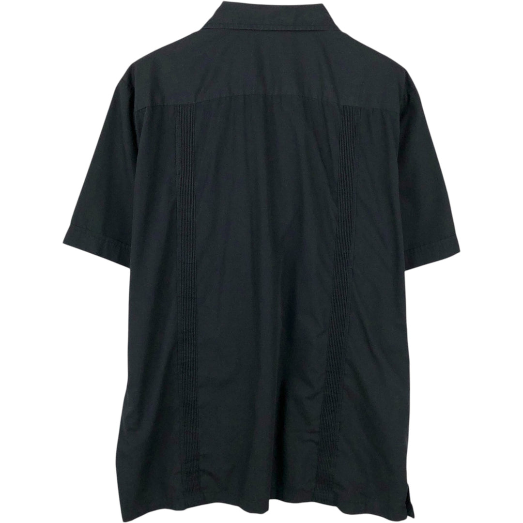 SCORPIO Short-Sleeve Open-Collar Mexican Shirt, Cuban Shirt, Boxy Shirt, Men's Size XL (approx.) polyester black type Vintage Second Hand