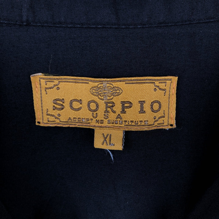 SCORPIO Short-Sleeve Open-Collar Mexican Shirt, Cuban Shirt, Boxy Shirt, Men's Size XL (approx.) polyester black type Vintage Second Hand
