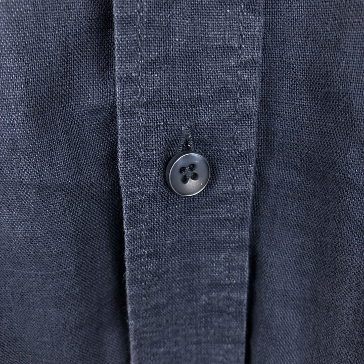 PANABRISA Short-Sleeve Mexican Shirt, Cuban Shirt, Boxy Shirt, Men's Size M (approx.) linen navy blue type Vintage Second Hand
