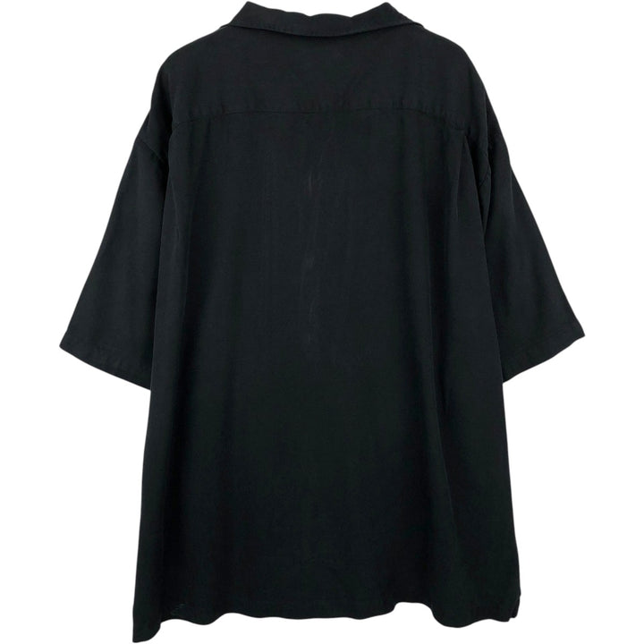 90s-00'S Nat Nast Two-Tone Short-Sleeve Open-Collar Silk Box Shirt - Men's XL (approx.) Vintage silk black type Vintage Second Hand