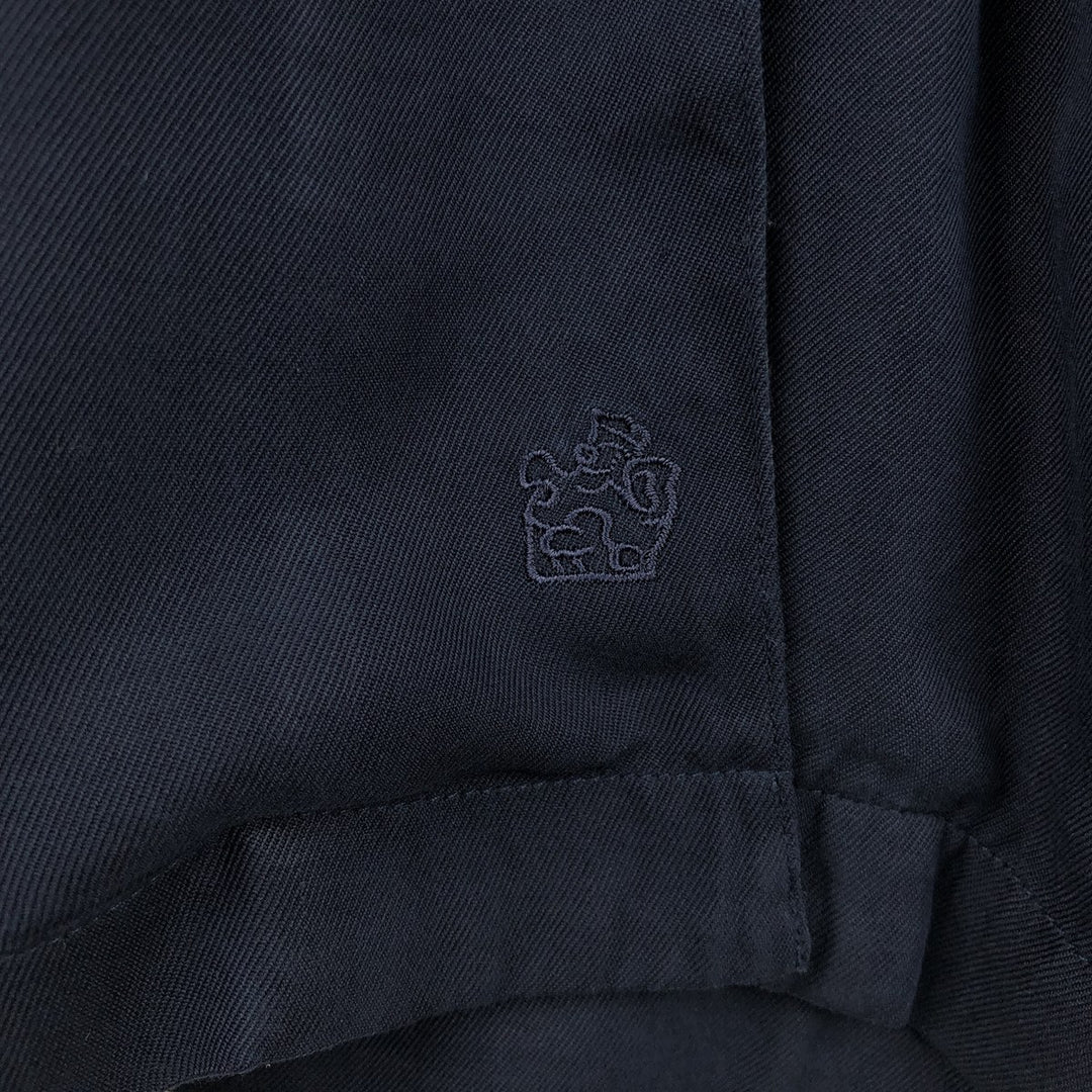 90'S Nat Nast Open Collar Short Sleeve Two-Tone Shirt, Boxy Shirt, Men's XL (approx.), Vintage silk navy blue type Vintage Second Hand