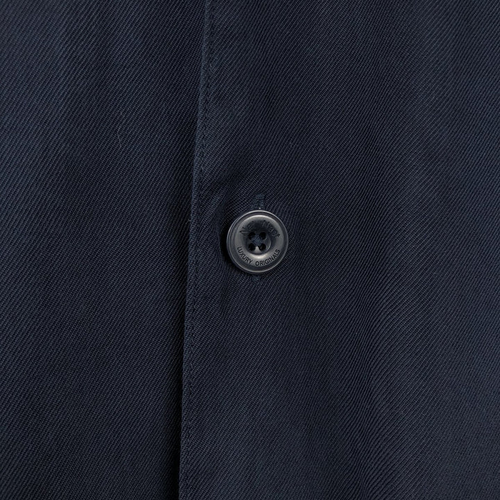 90'S Nat Nast Open Collar Short Sleeve Two-Tone Shirt, Boxy Shirt, Men's XL (approx.), Vintage silk navy blue type Vintage Second Hand