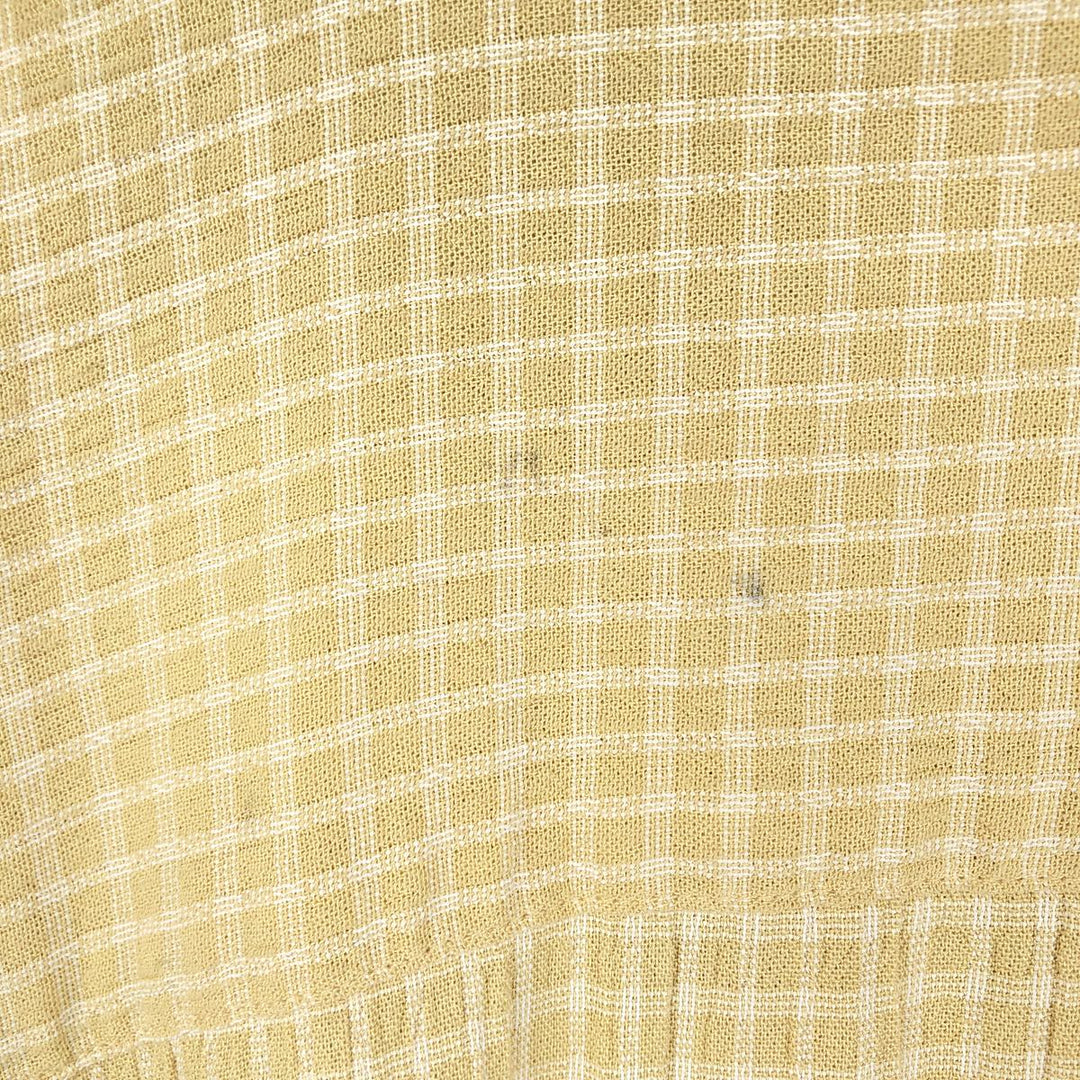 DIRECTION Check Pattern Short-Sleeve Open Collar Rayon Shirt, Boxy Shirt, Made in USA, Men's Size L Rayon yellow type Vintage Second Hand
