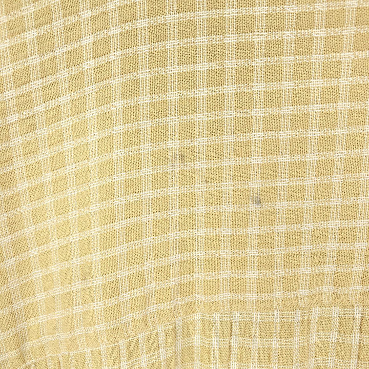 DIRECTION Check Pattern Short-Sleeve Open Collar Rayon Shirt, Boxy Shirt, Made in USA, Men's Size L Rayon yellow type Vintage Second Hand