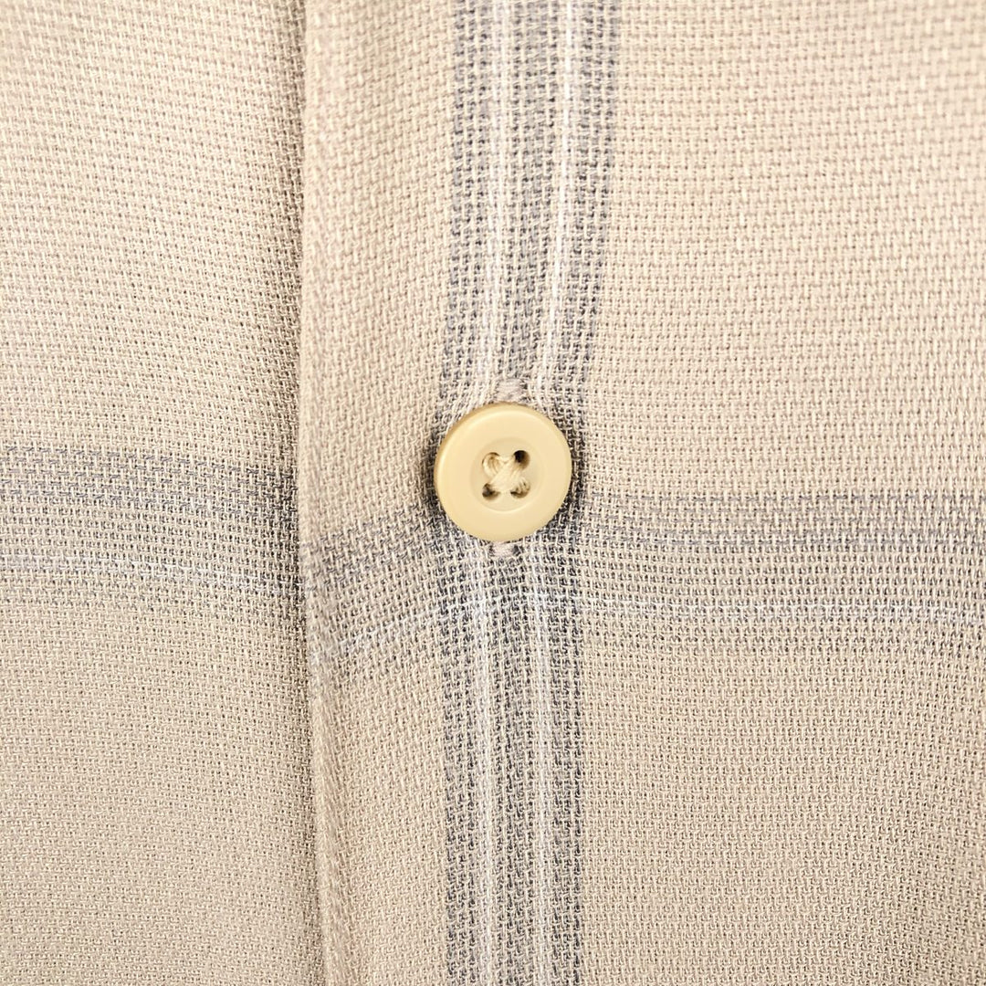 Arrow Check Pattern Short-Sleeve Open Collar Shirt, Boxy Shirt, Men's XL Equivalent Bamboo Beige type Vintage Second Hand
