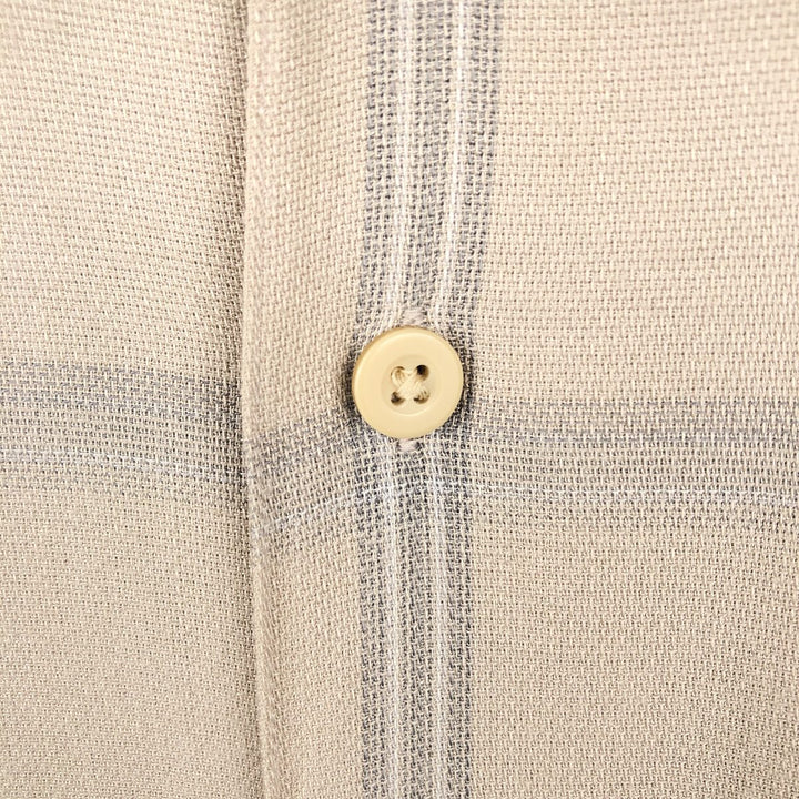 Arrow Check Pattern Short-Sleeve Open Collar Shirt, Boxy Shirt, Men's XL Equivalent Bamboo Beige type Vintage Second Hand