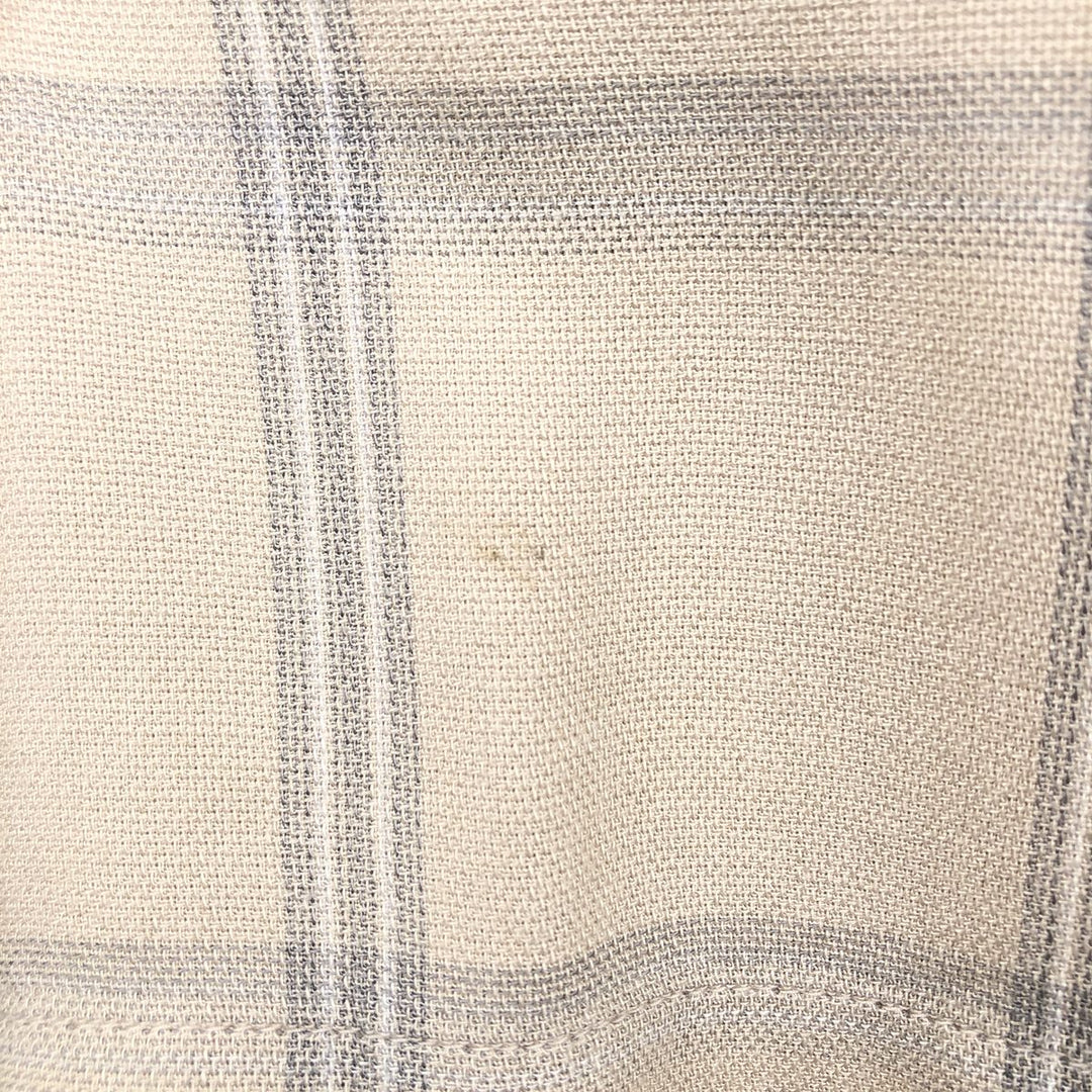Arrow Check Pattern Short-Sleeve Open Collar Shirt, Boxy Shirt, Men's XL Equivalent Bamboo Beige type Vintage Second Hand