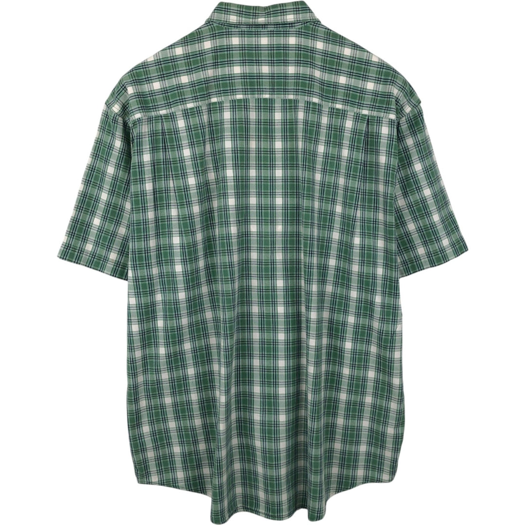 90s-00'S Eddie Bauer short sleeve button down check shirt men's XL size vintage cotton green type Vintage Second Hand