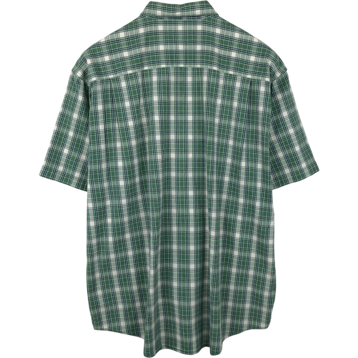 90s-00'S Eddie Bauer short sleeve button down check shirt men's XL size vintage cotton green type Vintage Second Hand