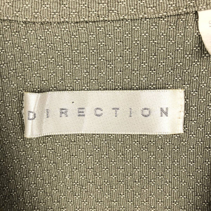 DIRECTION Short-Sleeve Open-Collar Rayon Shirt, Boxy Fit, Made in USA, Men's Size L (approx.) Rayon Khaki type Vintage Second Hand