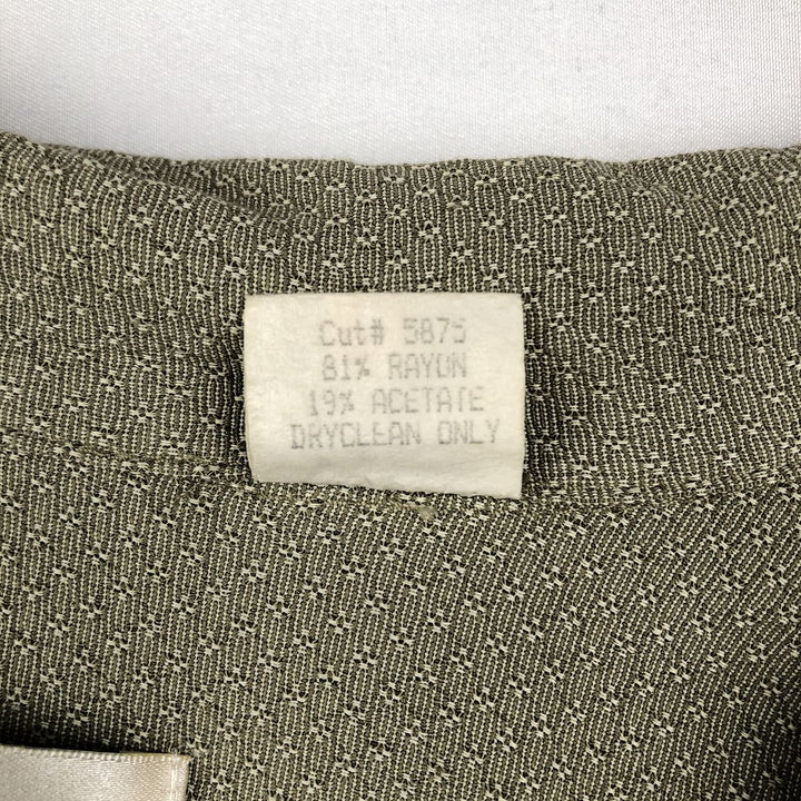 DIRECTION Short-Sleeve Open-Collar Rayon Shirt, Boxy Fit, Made in USA, Men's Size L (approx.) Rayon Khaki type Vintage Second Hand