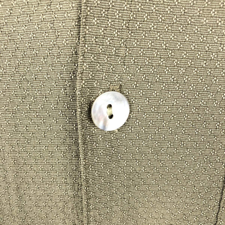 DIRECTION Short-Sleeve Open-Collar Rayon Shirt, Boxy Fit, Made in USA, Men's Size L (approx.) Rayon Khaki type Vintage Second Hand