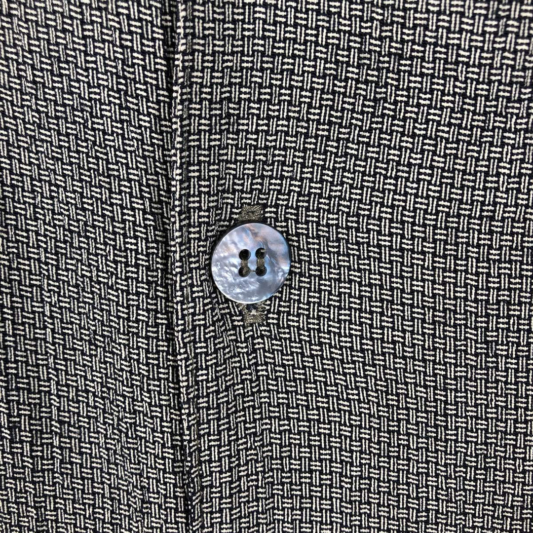 BACHRACH Short-Sleeve Open Collar Acetate x Rayon Shirt, Boxy Shirt, Made in USA, Men's Size XL (approx.) Rayon black type Vintage Second Hand