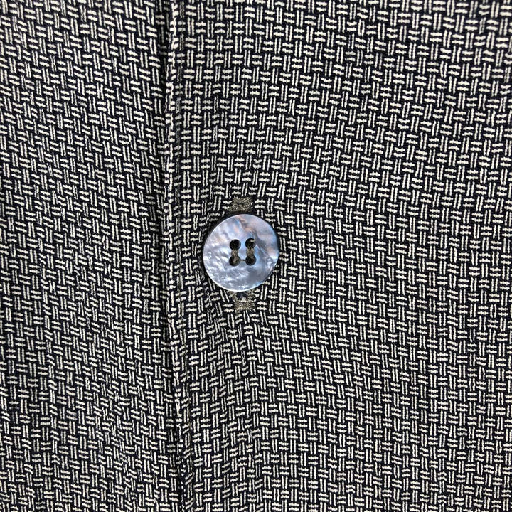 BACHRACH Short-Sleeve Open Collar Acetate x Rayon Shirt, Boxy Shirt, Made in USA, Men's Size XL (approx.) Rayon black type Vintage Second Hand