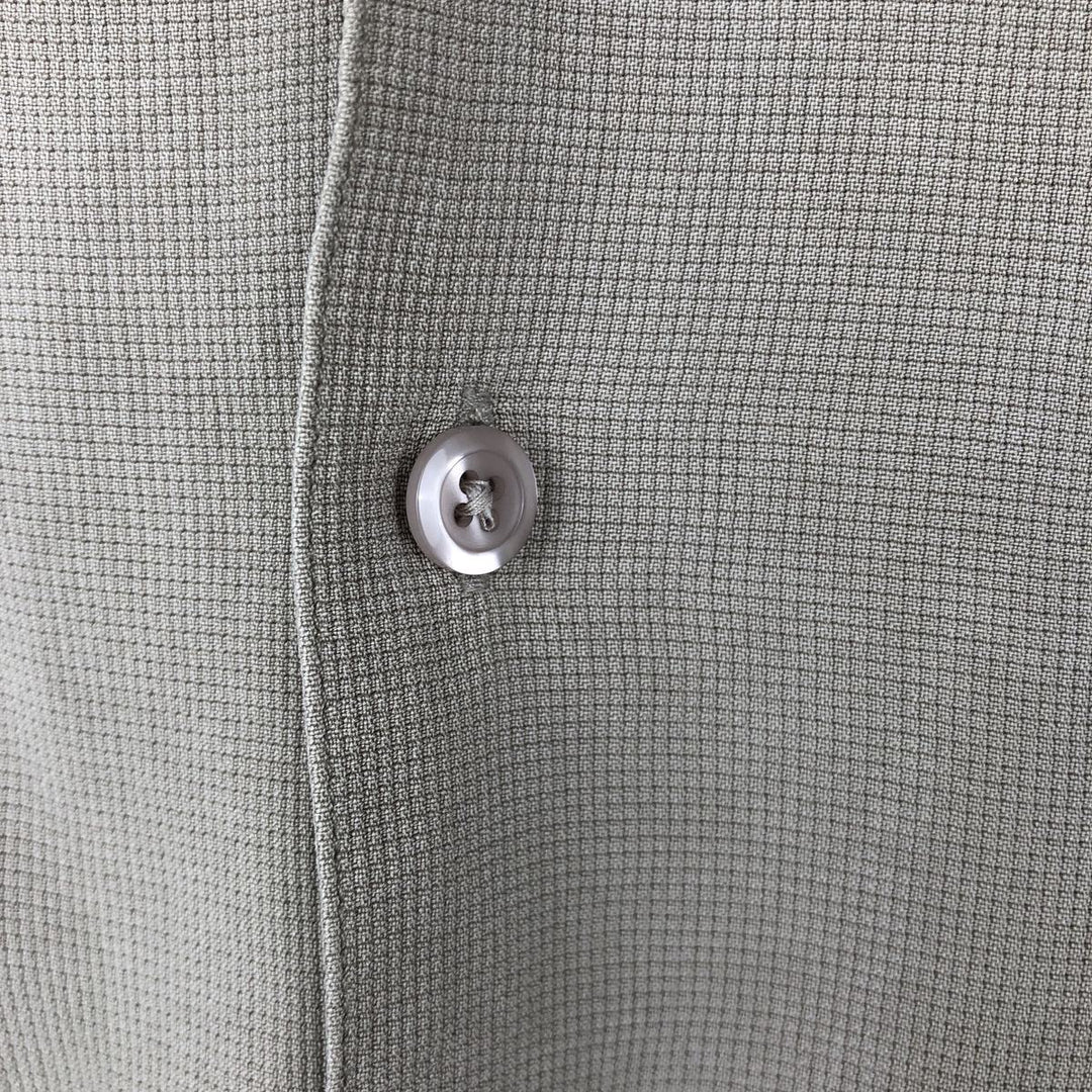 Perry Ellis Short Sleeve Open Collar Silk Shirt Box Shirt Men's XL silk Khaki type beige Vintage Second Hand